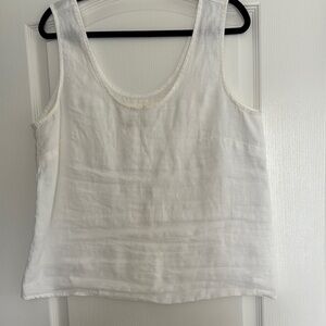 notPERFECTLINEN Classic White Porto Linen Tank Top